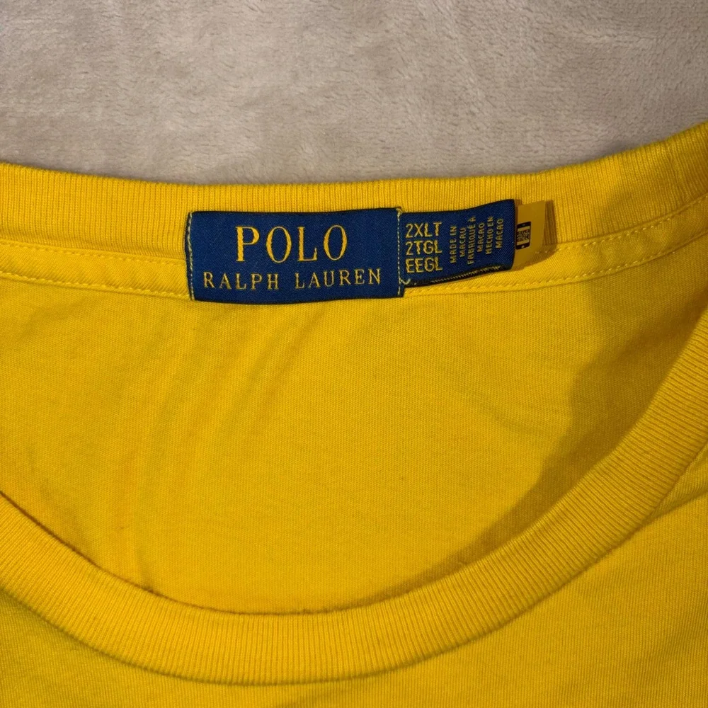 Polo Ralph Lauren Mens 2XLT Yellow Graphic T-Shirt 1967 Logo Short Sleeve Tee